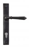 83952 From The Anvil Aged Bronze Reeded Slimline Lever Espag. Lock Set  - 92mm Centres - 212mm Screw Centres