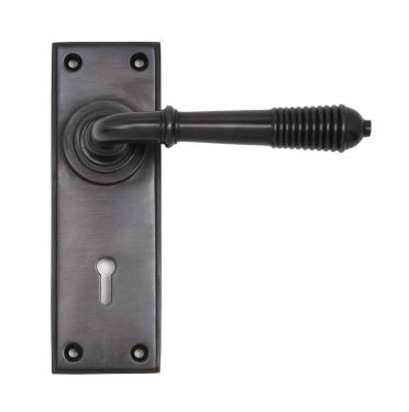 Click Here To Enlarge This Photo Of 83953 From The Anvil Aged Bronze Reeded Lever Lock Set