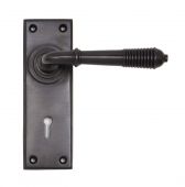 83953 From The Anvil Aged Bronze Reeded Lever Lock Set