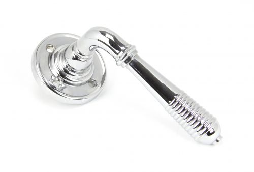 Click Here To Enlarge This Photo Of 90007 From The Anvil Polished Chrome Reeded Lever on Rose