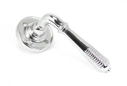 90007 From The Anvil Polished Chrome Reeded Lever on Rose