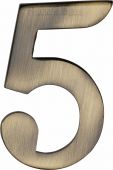 C1568 5-AT Heritage Brass Numeral 5 Self Adhesive 51mm (2") Antique Brass Finish