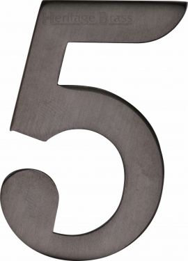 Click Here To Enlarge This Photo Of C1568 5-MB Heritage Brass Numeral 5 Self Adhesive 51mm (2") Matt Bronze Finish