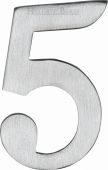 C1568 5-SC Heritage Brass Numeral 5 Self Adhesive 51mm (2") Satin Chrome Finish