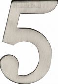 C1568 5-SN Heritage Brass Numeral 5 Self Adhesive 51mm (2") Satin Nickel Finish