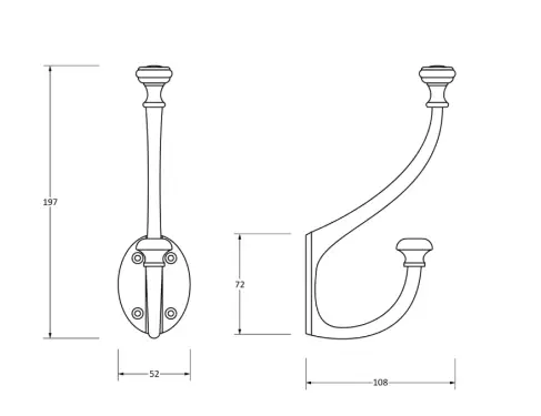 Click Here To Enlarge This Photo Of 33249 From The Anvil Black 7 3/4'' Hat & Coat Hook