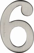C1568 6-SN Heritage Brass Numeral 6 Self Adhesive 51mm (2") Satin Nickel Finish